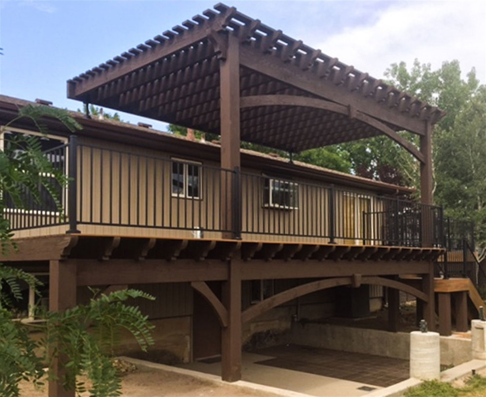 After: covered backyard deck and pergola addition